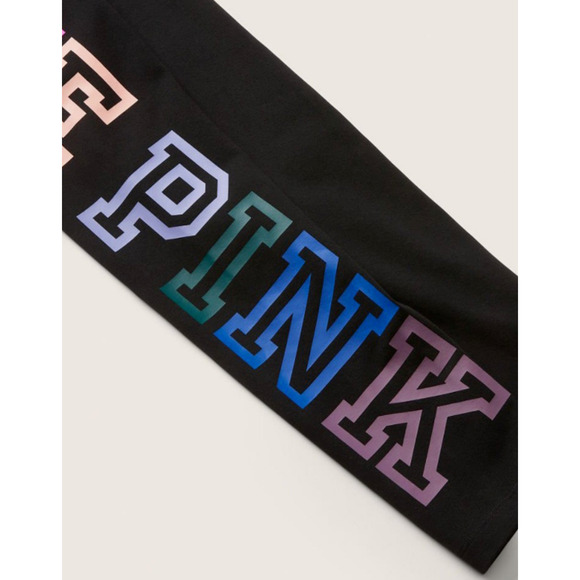 Victoria's Secret Pink High Waist Full Length Legging Sz XS Black Cotton Blend - Picture 3 of 7